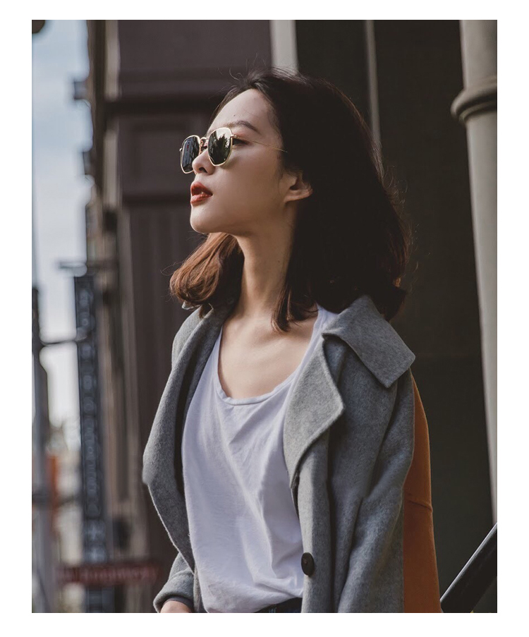 Mặt nhỏ hộp đa giác kính râm nữ thủy triều retro phong cách Harajuku in lưới đỏ cận thị UV bảo vệ kính râm kính hóa trang tiệc halloween