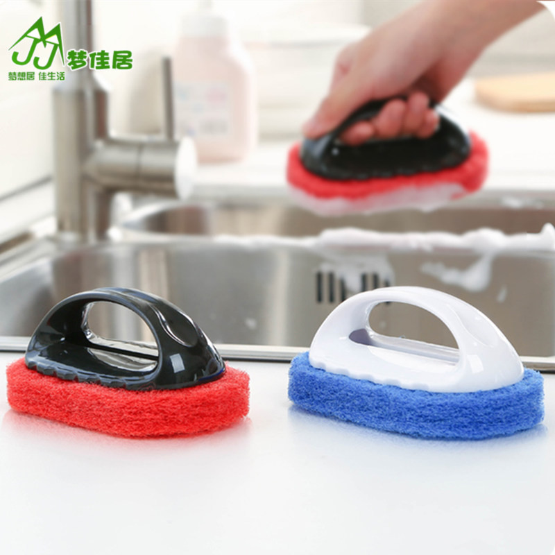 Bathroom Brush Decontamination With Handle Sponge Cleaning Brush Bathtub Brush Bathroom Clean Sponge Wipe Tile Rubs