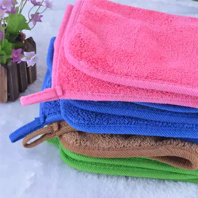 Hanging double-layer thick cloth wipe hand cloth coral fleece microfiber cloth water absorption