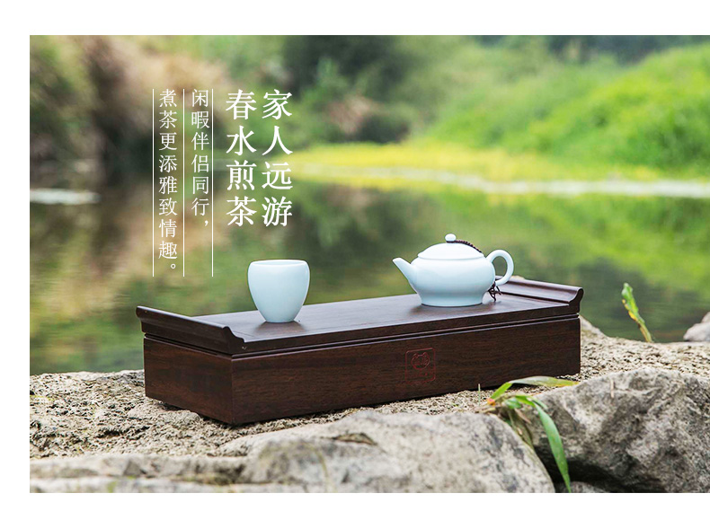 Han and tang dynasties dry tea tray saucer small tea table solid wood mini storage tray was easy portable travel tea set