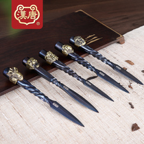 Han and Tang Chinese style Puer tea knife tea needle hand-forged steel home pry open tea knife tea cake brick tea cone tool