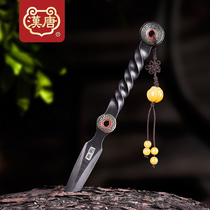 Han and Tang household Puer tea knife tea needle Baike steel pattern opening tea knife pry tea cake brick tea cone tool tea ceremony accessories