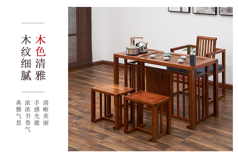 Han solid wood tea tray tea set suits for Chinese tea tables and chairs combination small black rosewood tea sets of kung fu tea table