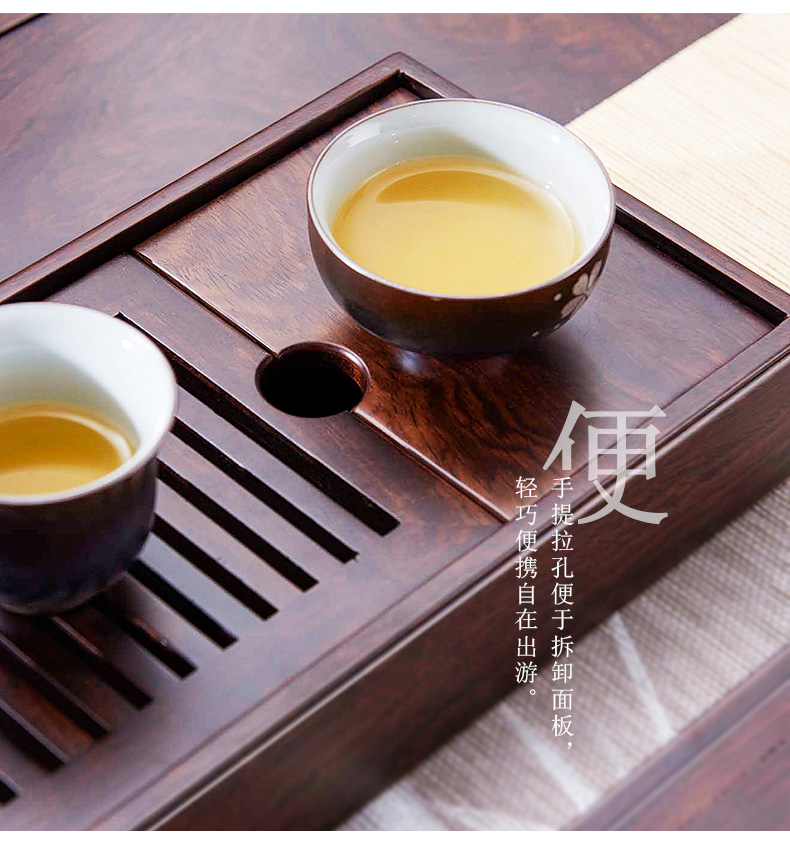 Han and tang dynasties dry tea tray saucer small tea table solid wood mini storage tray was easy portable travel tea set