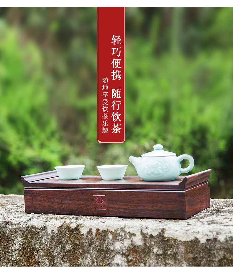 Han and tang dynasties dry tea tray saucer small tea table solid wood mini storage tray was easy portable travel tea set