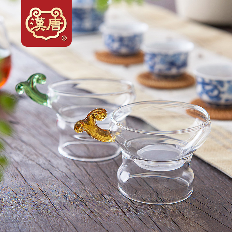 Han and Tang glass tea filter High temperature tea leak Tea set Tea filter Creative Gongfu tea set Tea ceremony accessories Filtration