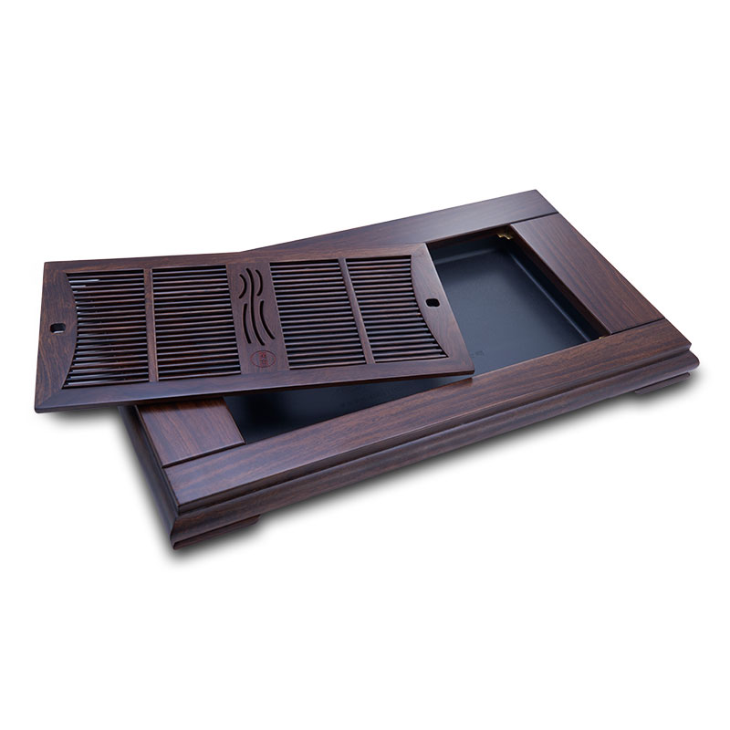 Han and tang dynasties large household contracted sitting room ground drainage type solid wood tea table embedded kung fu tea saucer wood