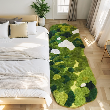 Forest moss carpet bedroom bedside blanket thickened strip room master bedroom bedside mat small fresh plush foot mat