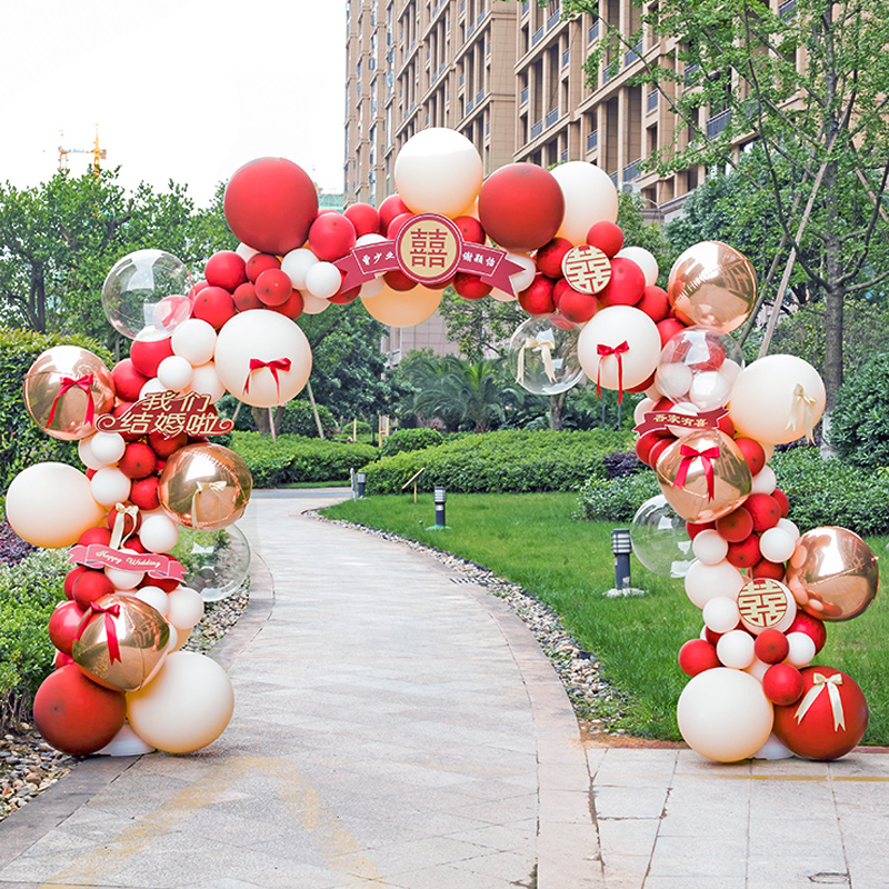 Balloon arch bracket folding opening wedding celebration Wedding creative birthday decoration Balloon metal ball
