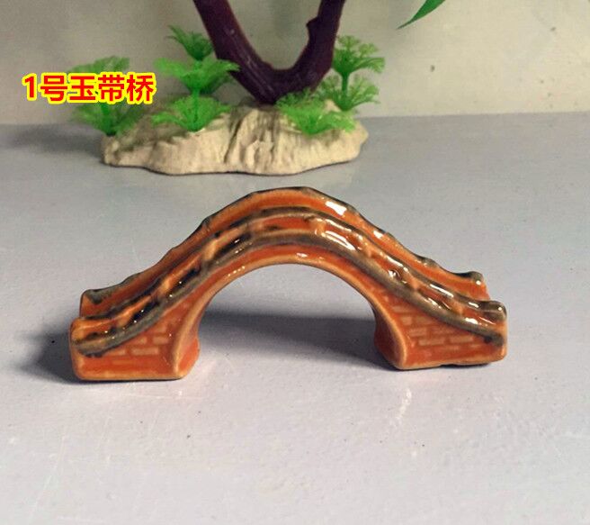 Phụ kiện cây cảnh Rockery Trang trí nhỏ bằng gốm Cầu nhỏ Đá thấm nước Đá cảnh quan Đài phun nước vòi xịt tưới cây