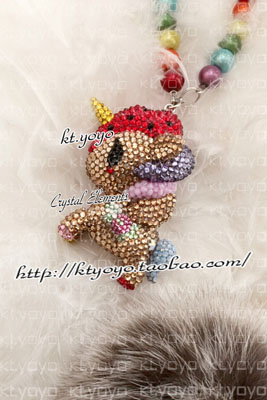 Austrian crystal stick drill TOKIDOKI golden head flower unicorn pendant car pendant custom