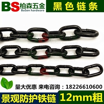 12mm thick Garden Park Scenic plank road stone pillar guardrail chain electrophoresis black iron chain protection spray chain