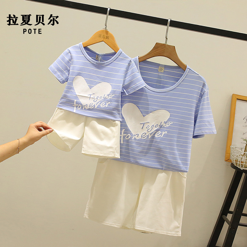 Lasciabel net red pro dress suit 2021 new mother-daughter mother-daughter short sleeve Two sets a three-mouth T-shirt