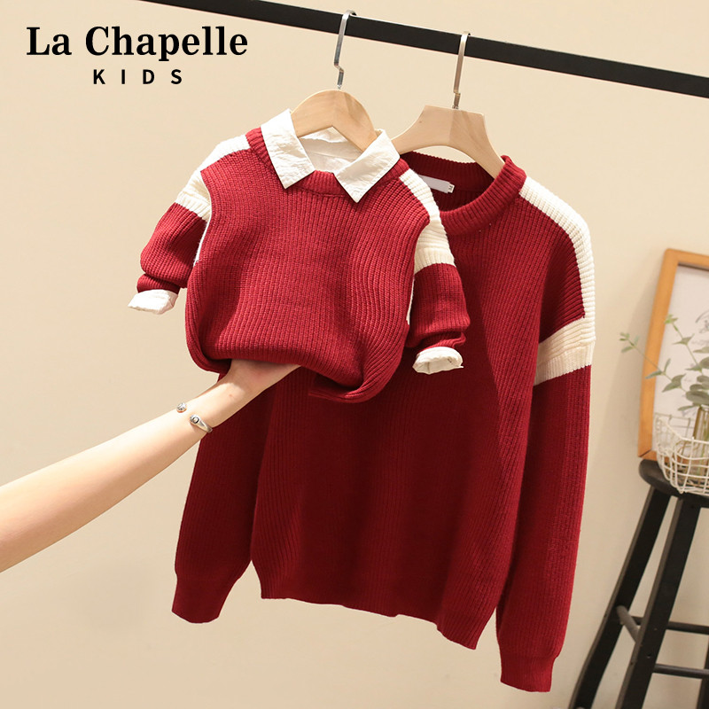 Lashabelle child clothing pro-son clothing a family of three foreign air pins weaver and winter new mother-son wool clothing tide-Taobao