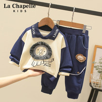 Lashaper boy clothing boys spring clothing suit clothing 2024 handsome qi baby trendy spring child foreign air boy