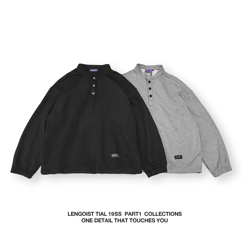 LENGOIST pull over men's and women's bigotry Henry collar Japanese base for autumn and winter wear