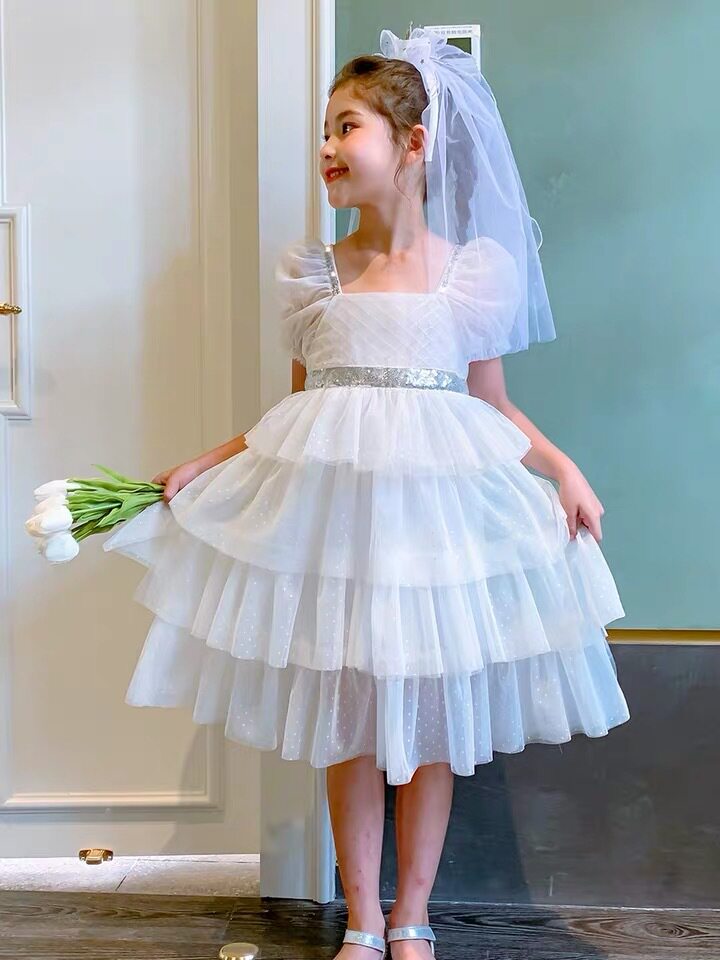 Girls dress summer dress 2023 new six - one children's princess Pongyu Yu girl annoyance dress