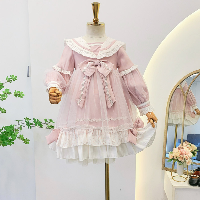 Girl Roleita Princess Dress Autumn Dress 2021 New Foreign Women's Baby Gown Dress Autumn Winter Little Girl Foreign Dress