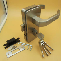 Glass partition office floor spring glass door lock single open double open glass lock square single tongue vertical lock needs to be opened