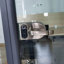 Office glass glass door fingerprint password lock high partition single open gap electronic smart lock swipe card with handle