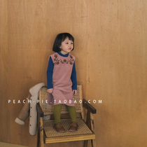 Clearance Peach-pie Korean Childrens clothing 2020 winter exquisite embroidery girls thickened vest dress 53