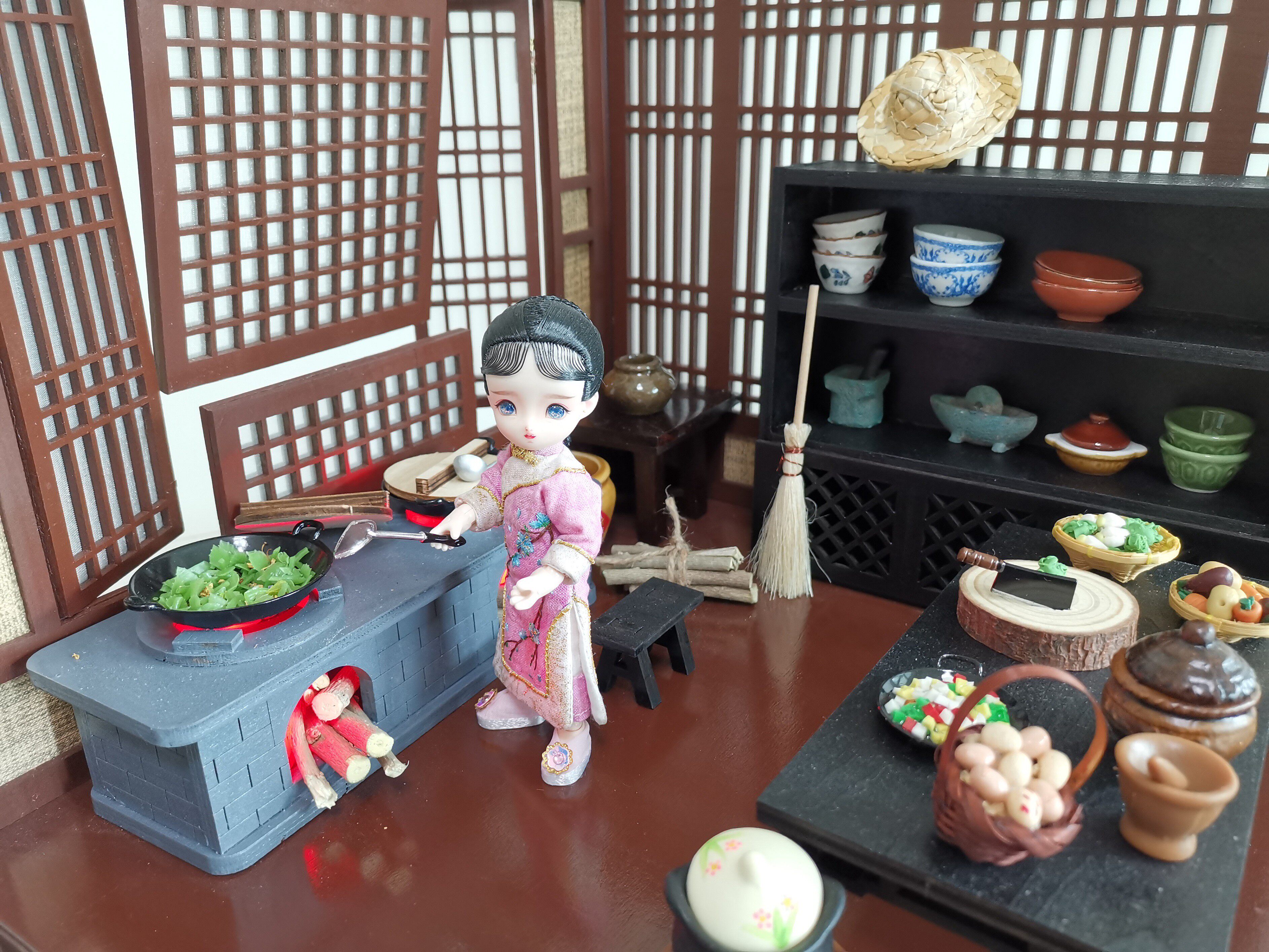 bjd场景道具娃屋 12分娃用厨房 食玩配件摆件家具厨具炉灶 灶台