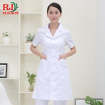Nurse uniform Short sleeve Summer hospital Laboratory clothing Optician Overalls Dental beauty shop Slim white coat