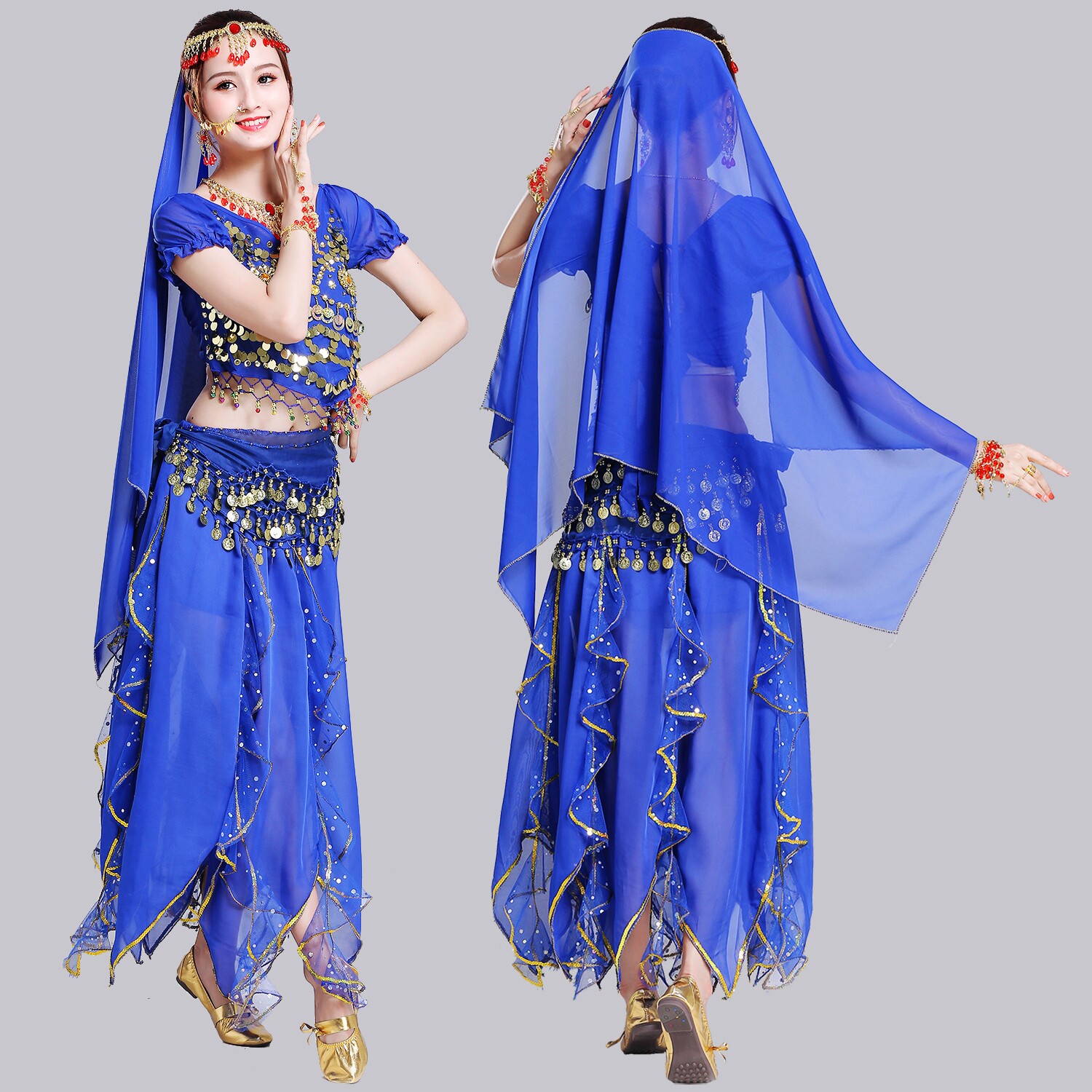 Special price autumn and winter stage performance in Indian dance to serve ethnic suit short sleeves practice belly dance Phnom Penh dresses