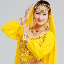 Belly National dance costume Jewelry Indian dance performance accessories Headdress Head scarf Earrings Bracelet necklace Headscarf