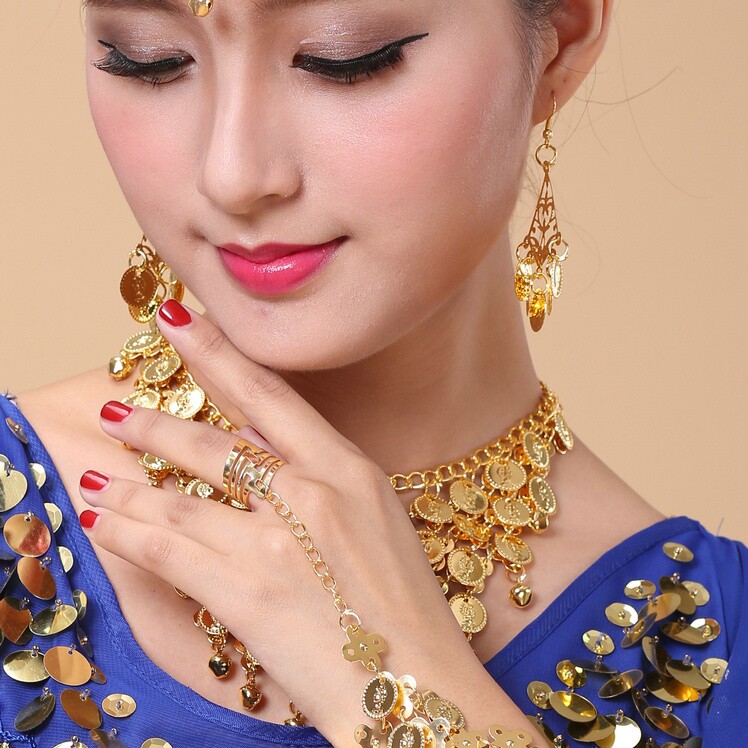 Special price India Dance accessories Performance Jewelry Special Price India Dance Ornament Belly Dance Dress Ear Pendant Necklace Earrings