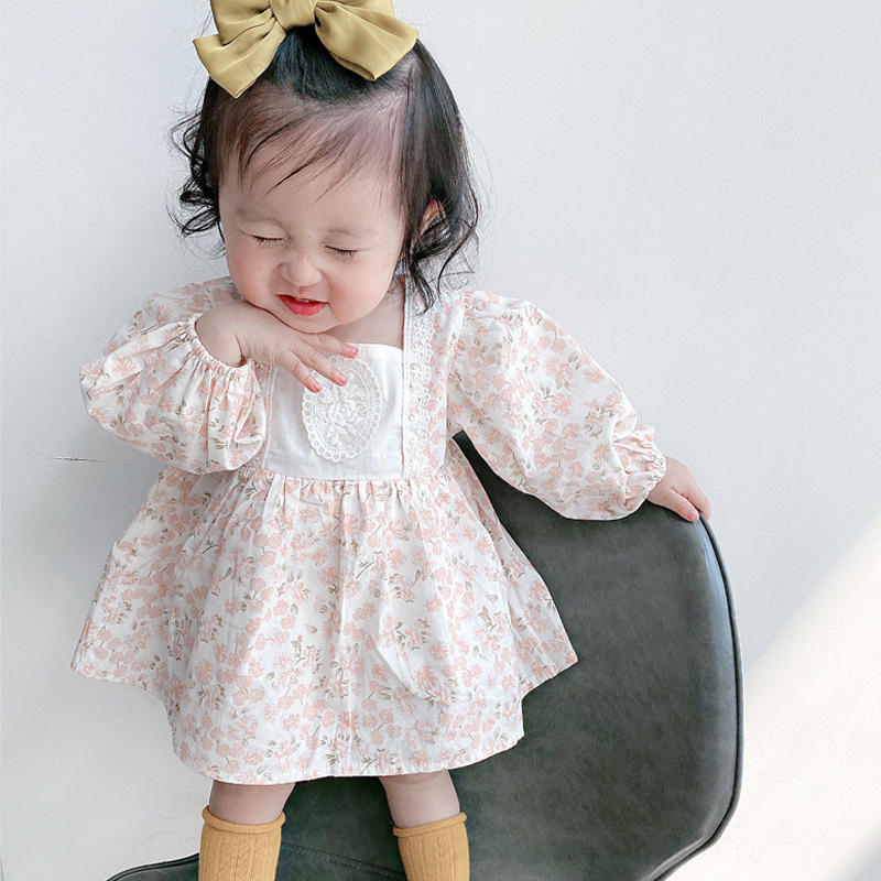ins baby clothes baby autumn clothes female princess super cute western style bag fart skirt one-piece suit spring autumn early autumn
