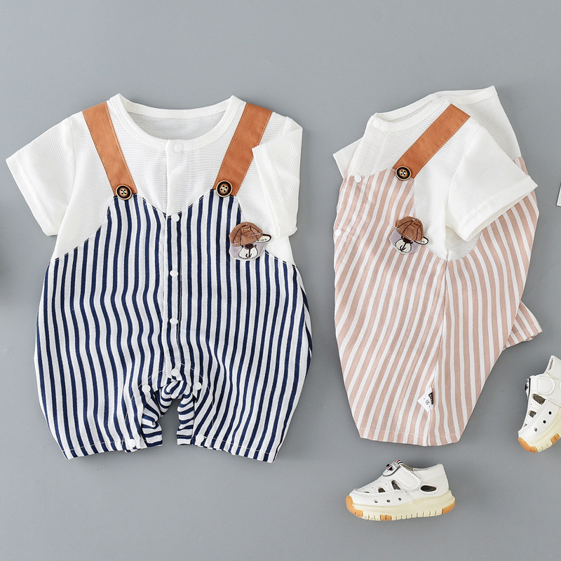 Net red baby clothes young children Summer clothing Baby Lions short sleeves boys toddlers go out and cute super cute foreign pie thin summer