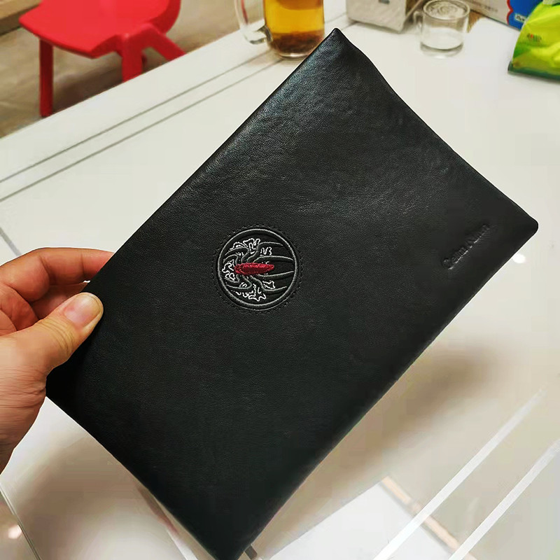 Clutch Clutch Envelope Bag Genuine Soft Leather Men's Large Capacity Casual Envelope Zipper Youth Solid Color Leather