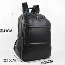 Genuine leather inclined shoulder double shoulder bag computer student male style backpack bag large capacity fashion mens trend