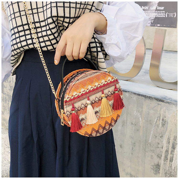 Women's Small Summer Fabric Ethnic Style Square Saco bag display picture 2