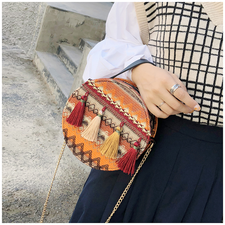 Women's Small Summer Fabric Ethnic Style Square Saco bag display picture 1