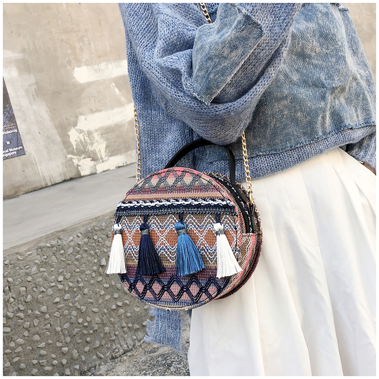 Women's Small Summer Fabric Ethnic Style Square Saco bag display picture 3