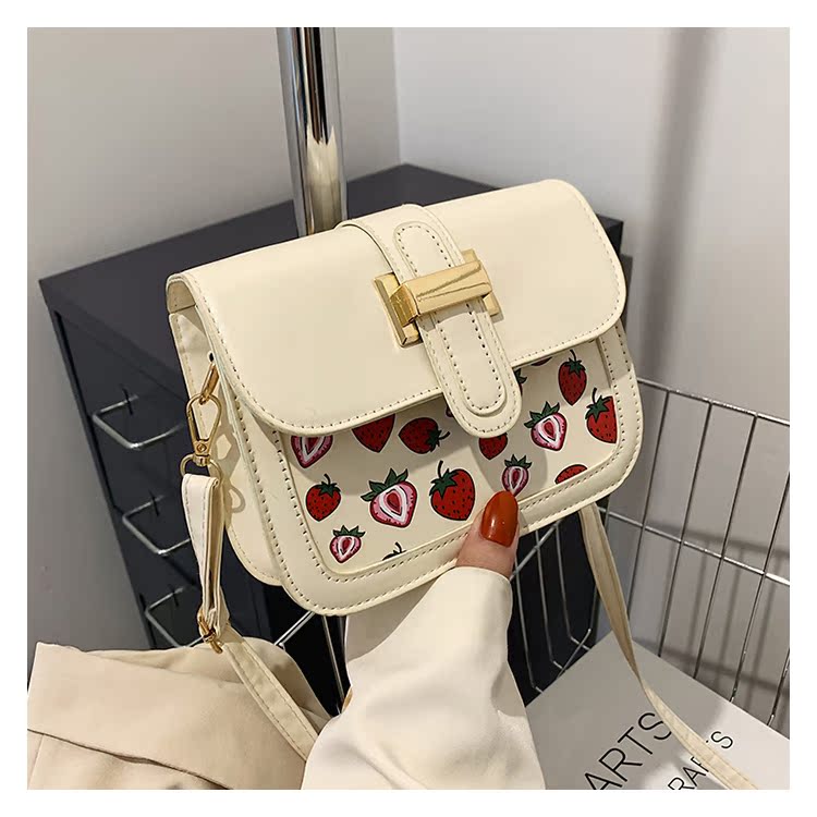 Women's Small Pu Leather Fruit Strawberry Cute Streetwear Square Magnetic Buckle Shoulder Bag display picture 81
