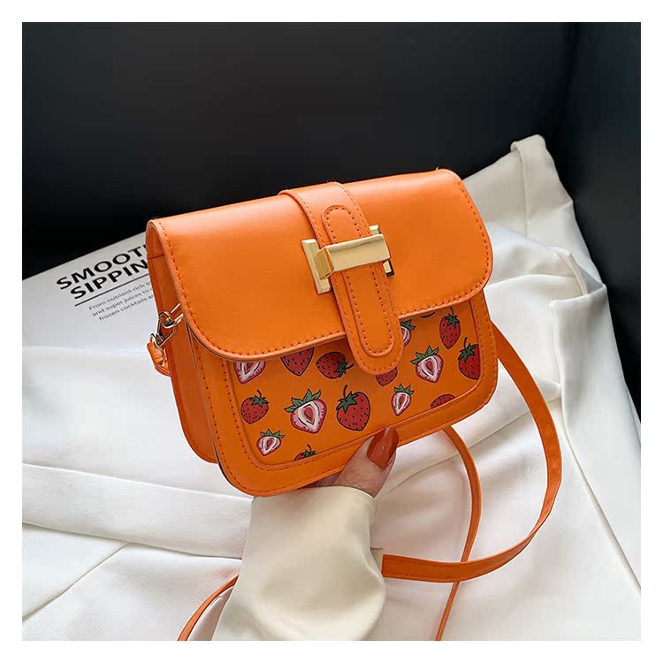 Women's Small Pu Leather Fruit Strawberry Cute Streetwear Square Magnetic Buckle Shoulder Bag display picture 63