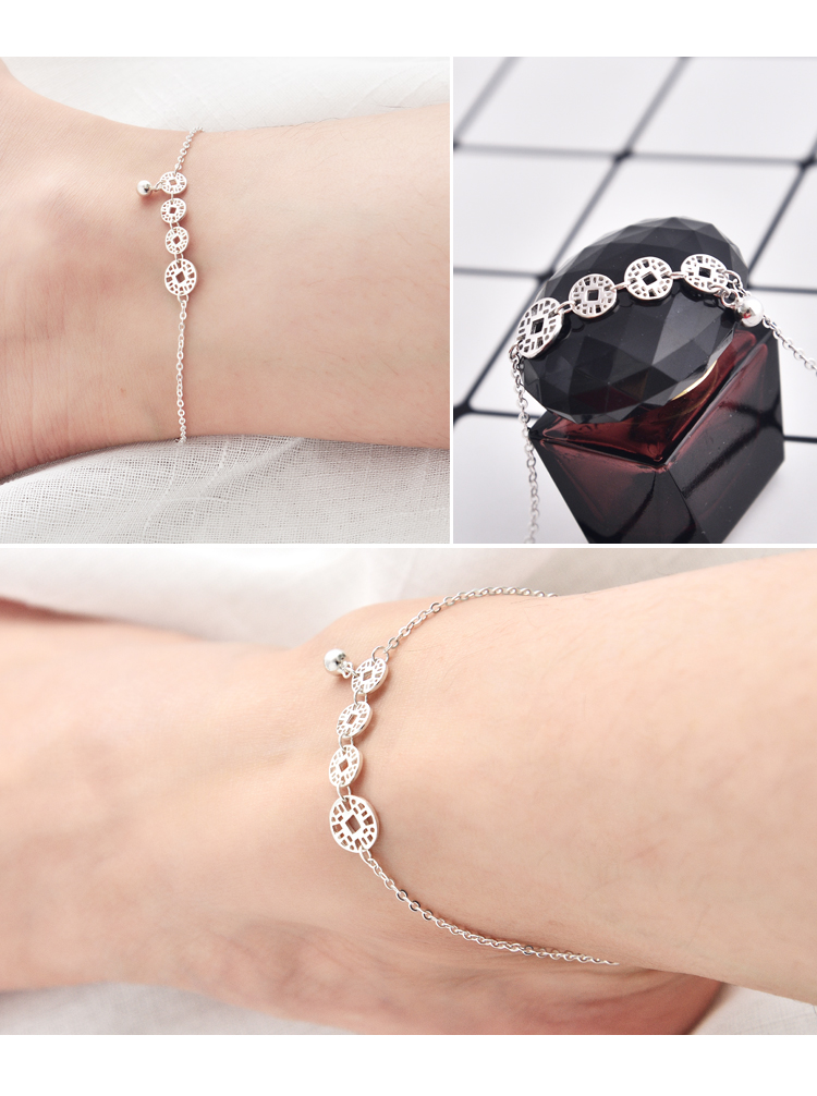 YSJ đồng xu retro đồng tiền vòng chân nữ 925 sterling bạc gợi cảm chống mắt cá chân chuỗi nhỏ phiên bản tiếng Hàn của sinh viên đơn giản lắc chân