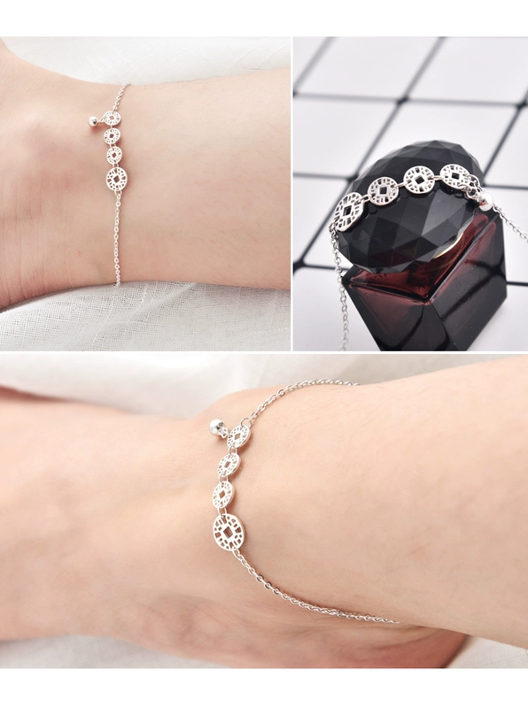 YSJ đồng xu retro đồng tiền vòng chân nữ 925 sterling bạc gợi cảm chống mắt cá chân chuỗi nhỏ phiên bản tiếng Hàn của sinh viên đơn giản lắc chân nữ vàng đẹp