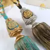 Jue Card new curtain strap tie rope embroidery large hanging ball European luxury living Room tassel hanging spike pair