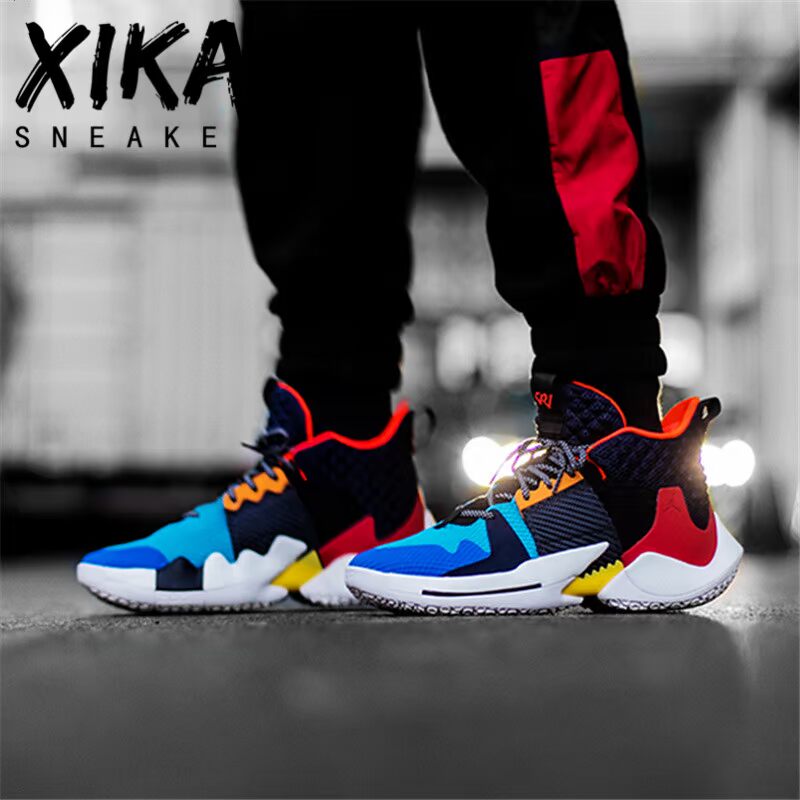 JORDAN Why Not ZER0.2 Wei Shao 2 giày bóng rổ nam màu đen và trắng bột BV6352-002-101 - Giày bóng rổ giày bóng rổ cao cấp