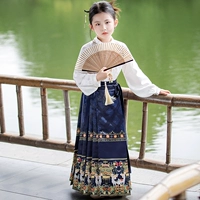 Синий комплект из жемчуга, ожерелье