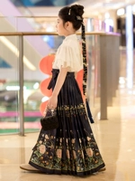 Синий комплект, повязка на голову, ожерелье, в цветочек