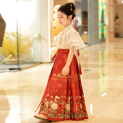 Летняя юбка, детское ханьфу, китайский стиль