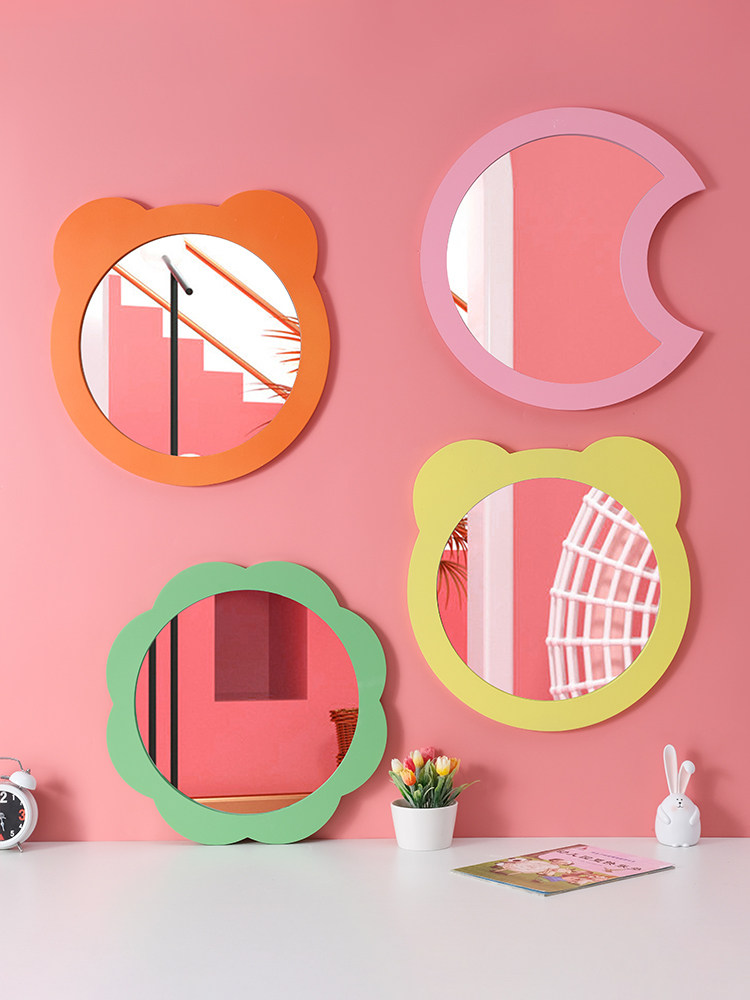 Kindergarten toilet Powder room Sink Cartoon mirror Children's toilet Classroom Bathroom room wall decoration