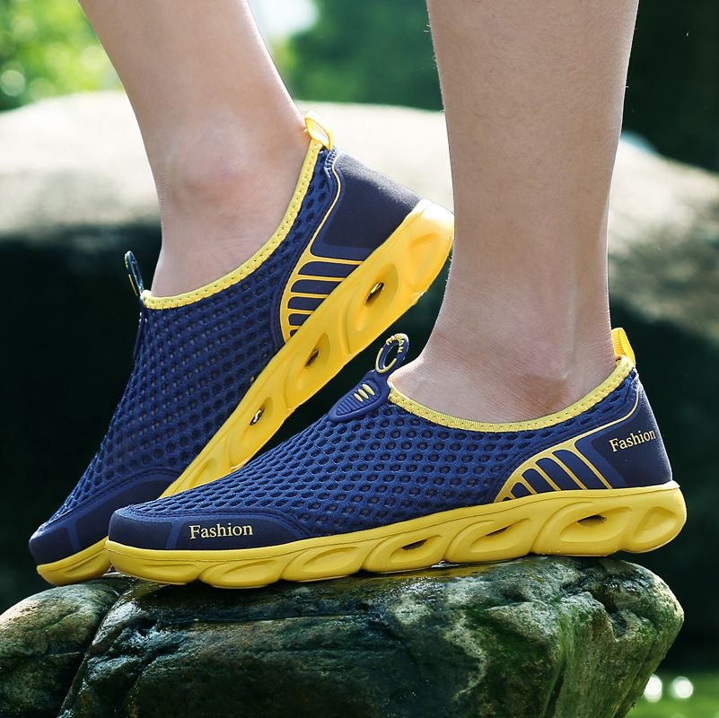 Net Face Shoes Men Sports Tide Shoes Summer Breathable Outdoor Covered Water Speed Dry Deodorized Single Nets Full Thin Mesh Shoes Mesh Shoes
