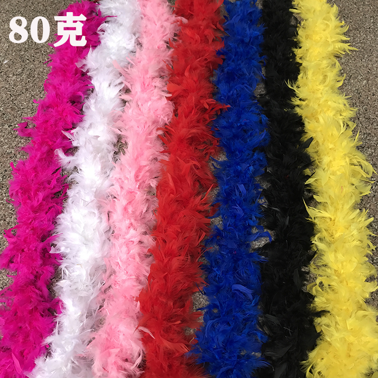 Bold and dense large feather brush strip fire piece wedding decoration performance costume DIY feather string 2m 80g feather lampshade