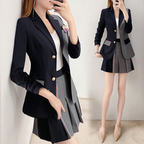Spring Small Suit Thyme Skirt Suit Woman 2022 new Korean version Fashion Temperament Skirt two sets of foreign air weight reduction